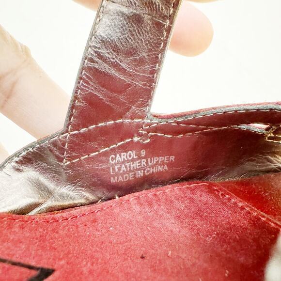 Apepazza Carol Red Leather Platform Peep Toe Heel  Shoes SZ9 - Picture 4 of 8